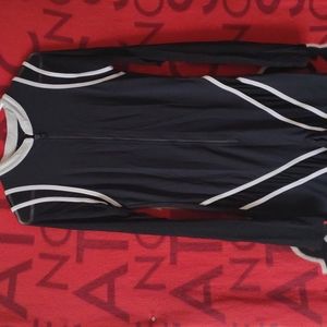 A black and white bodysuit